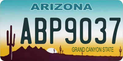 AZ license plate ABP9037