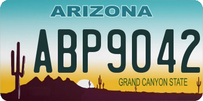 AZ license plate ABP9042
