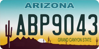 AZ license plate ABP9043