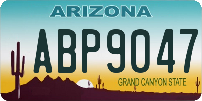 AZ license plate ABP9047