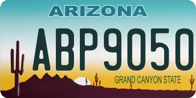 AZ license plate ABP9050