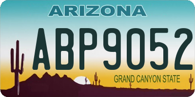 AZ license plate ABP9052
