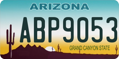 AZ license plate ABP9053