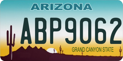 AZ license plate ABP9062