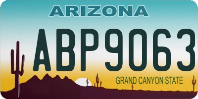 AZ license plate ABP9063