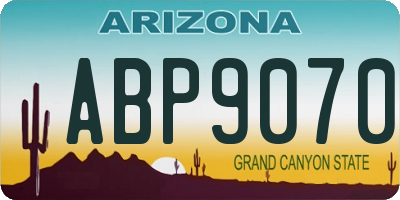 AZ license plate ABP9070