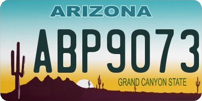 AZ license plate ABP9073