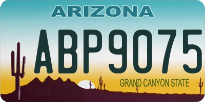 AZ license plate ABP9075