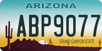 AZ license plate ABP9077