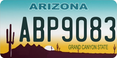 AZ license plate ABP9083