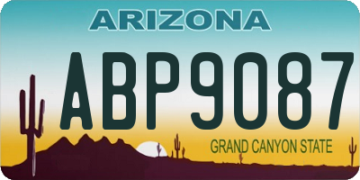 AZ license plate ABP9087