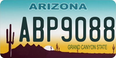 AZ license plate ABP9088