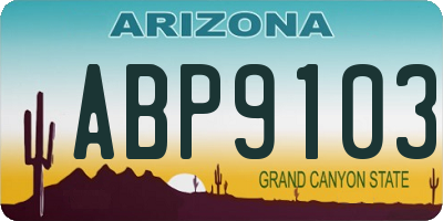 AZ license plate ABP9103