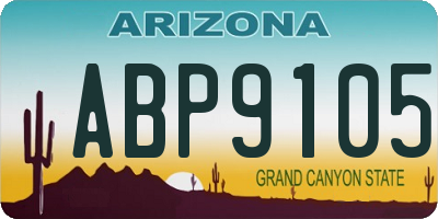 AZ license plate ABP9105