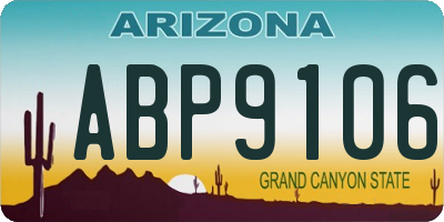 AZ license plate ABP9106