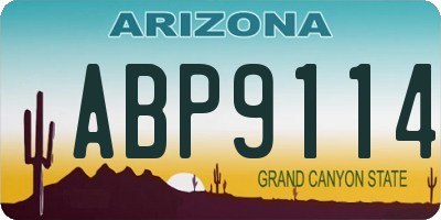 AZ license plate ABP9114