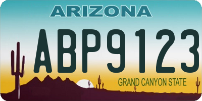 AZ license plate ABP9123