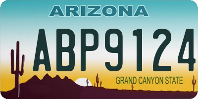 AZ license plate ABP9124