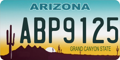 AZ license plate ABP9125