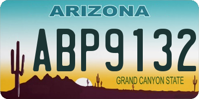 AZ license plate ABP9132