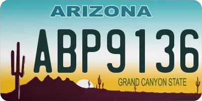 AZ license plate ABP9136
