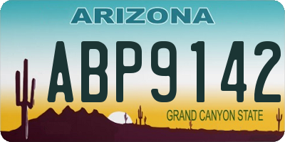 AZ license plate ABP9142