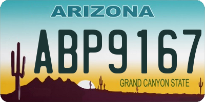 AZ license plate ABP9167