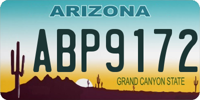 AZ license plate ABP9172