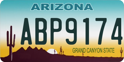 AZ license plate ABP9174
