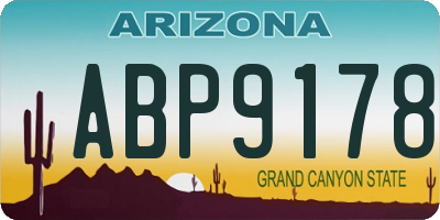 AZ license plate ABP9178
