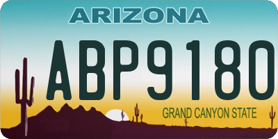 AZ license plate ABP9180