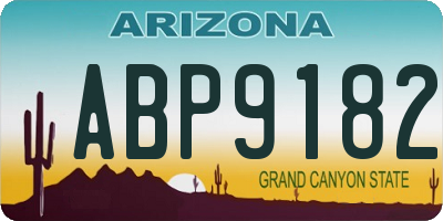 AZ license plate ABP9182