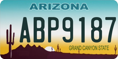 AZ license plate ABP9187