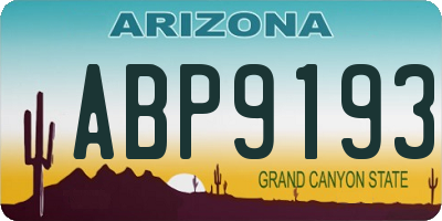 AZ license plate ABP9193
