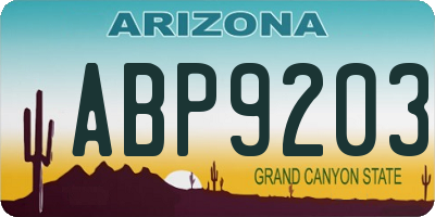 AZ license plate ABP9203