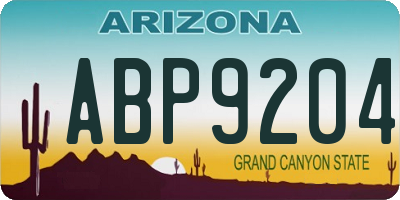 AZ license plate ABP9204