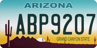 AZ license plate ABP9207