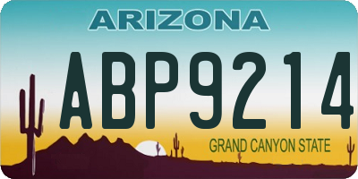 AZ license plate ABP9214