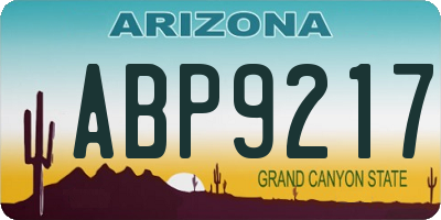 AZ license plate ABP9217