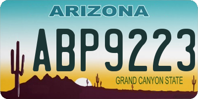 AZ license plate ABP9223