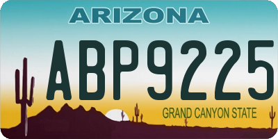 AZ license plate ABP9225