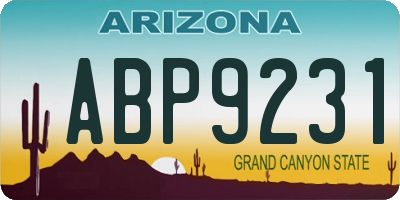AZ license plate ABP9231