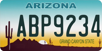 AZ license plate ABP9234