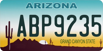 AZ license plate ABP9235