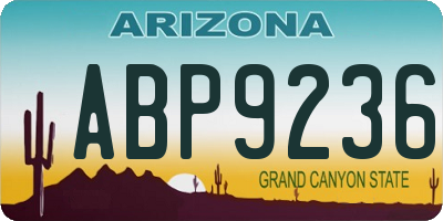 AZ license plate ABP9236
