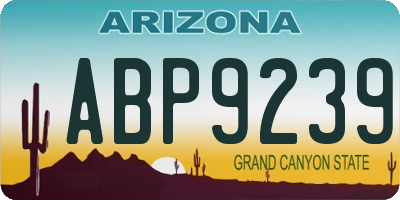 AZ license plate ABP9239