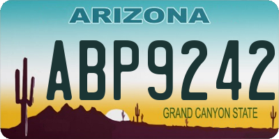 AZ license plate ABP9242
