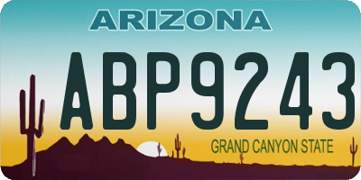 AZ license plate ABP9243
