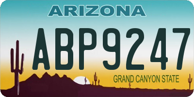 AZ license plate ABP9247