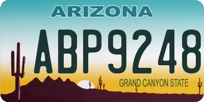 AZ license plate ABP9248